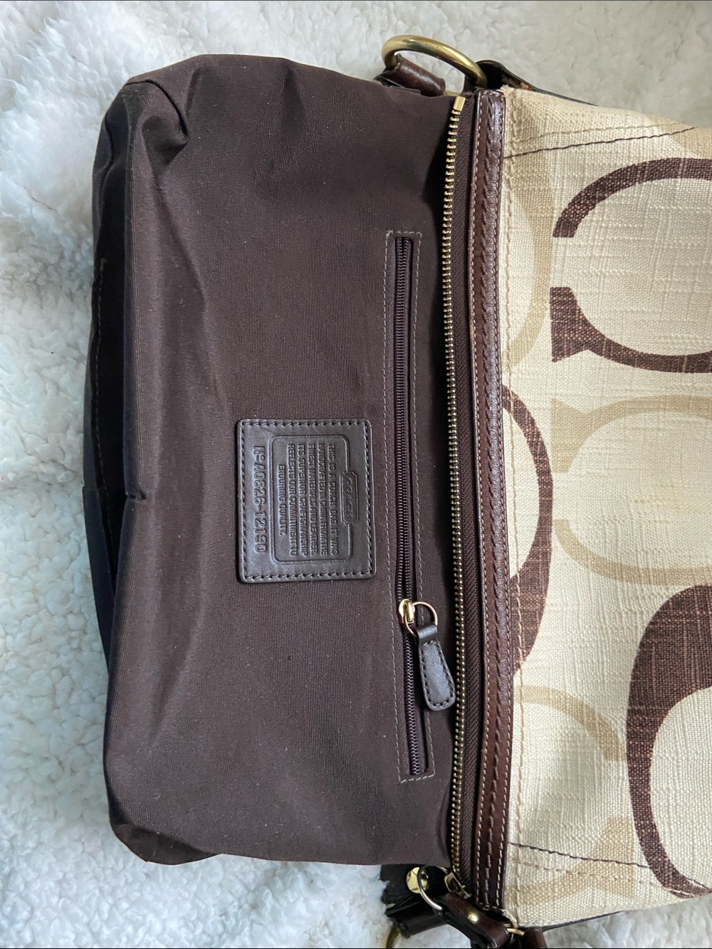 Y2Y Coach Carly Tonal Signature C Hobo Bag #12190 – Brown & Cream - Picture 4 of 11